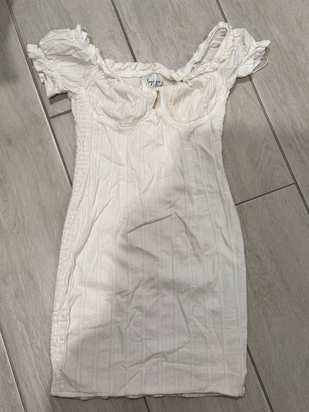 Princess Polly Off-Shoulder White Mini Dress